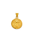 Saint Benedict Medal Real 14K Solid Gold San Benito Medallion Pendant