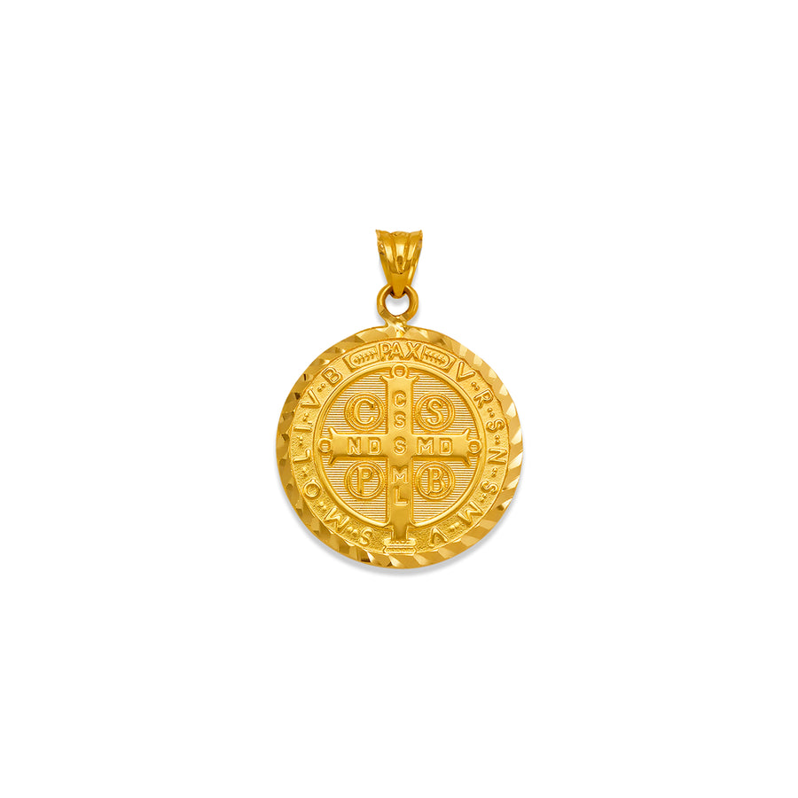 Saint Benedict Medal Real 14K Solid Gold San Benito Medallion Pendant