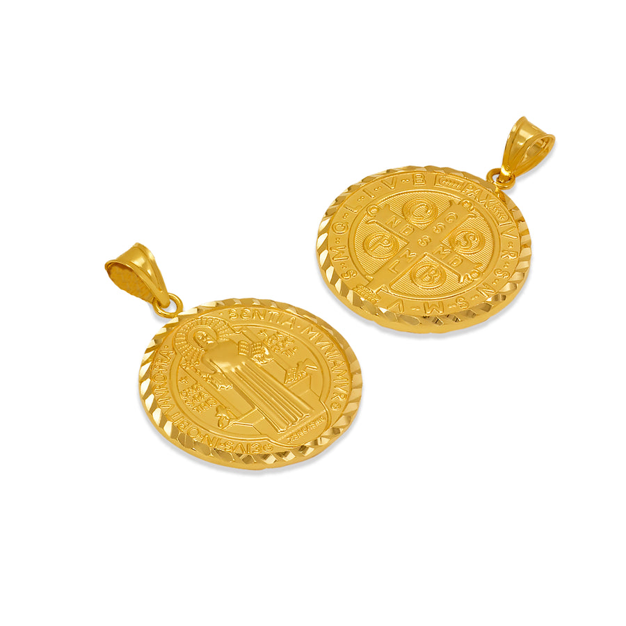 Saint Benedict Medal Real 14K Solid Gold San Benito Medallion Pendant