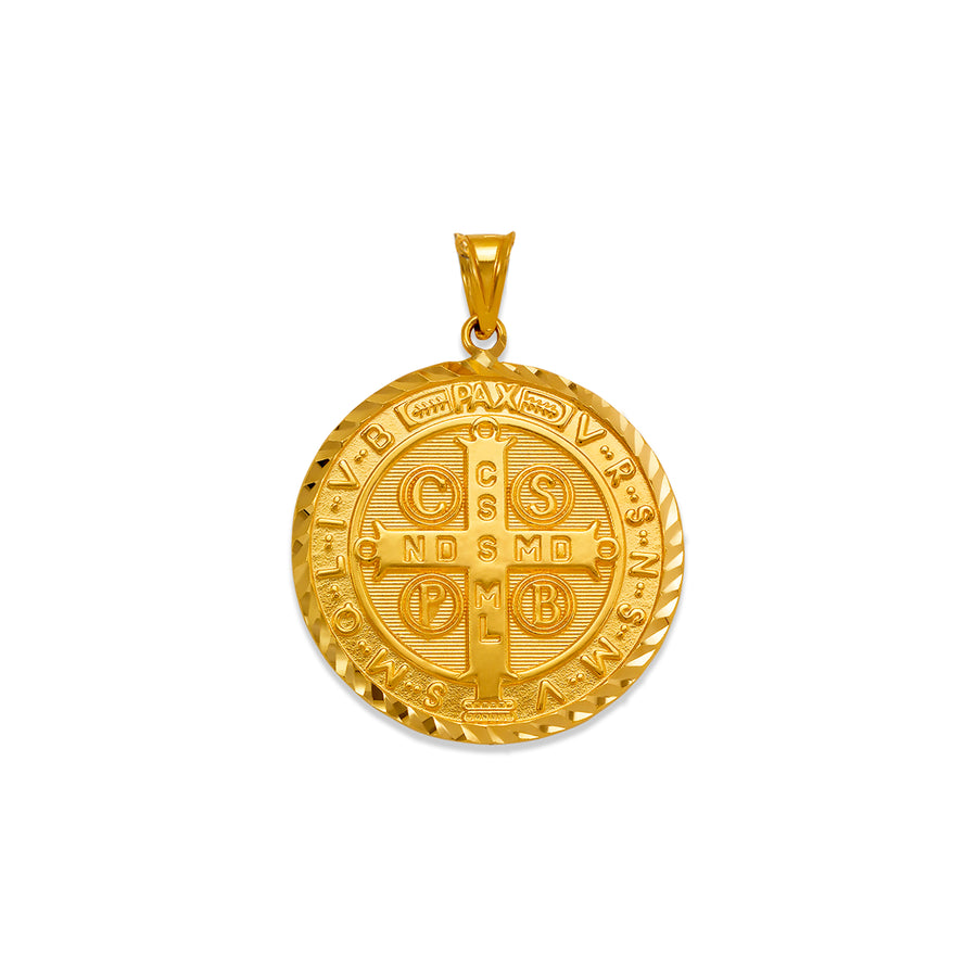 Saint Benedict Medal Real 14K Solid Gold San Benito Medallion Pendant