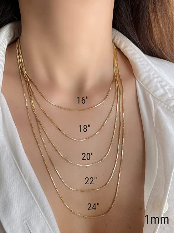 box chain gold necklace