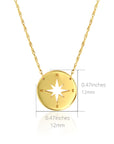 sizing information on a compass necklace - solid gold compass pendant