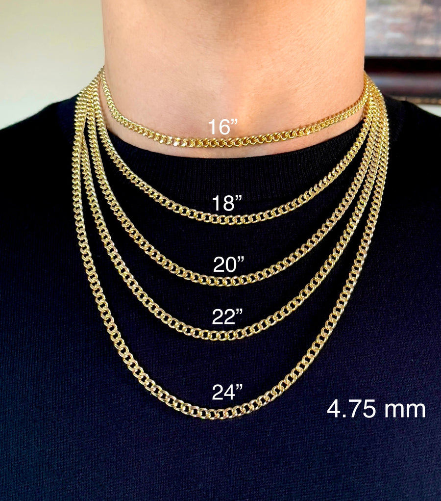 14k solid gold curb link chain