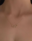 double heart diamond necklace