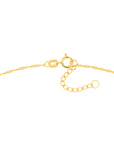 Solid 14K Two Tone Real Gold Heart Anklet