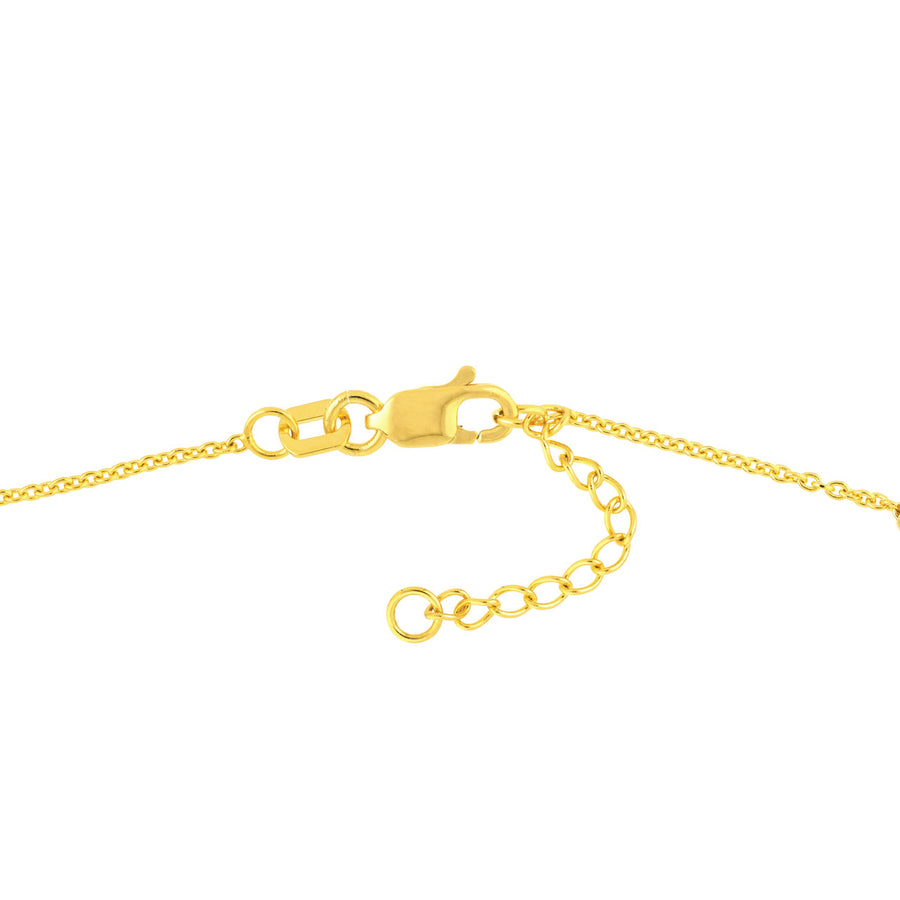 14K Yellow Real Gold Cross and Virgin Mary Ankle Bracelet