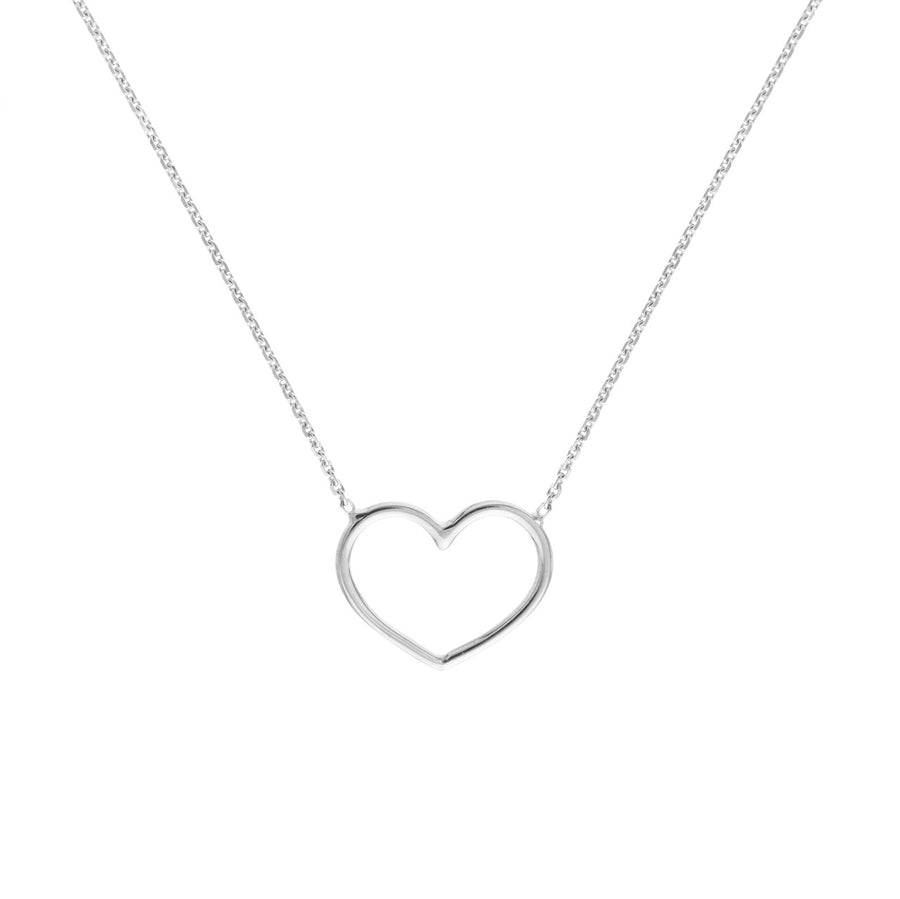 white gold heart pendant necklace