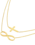 infinity cross necklace gold