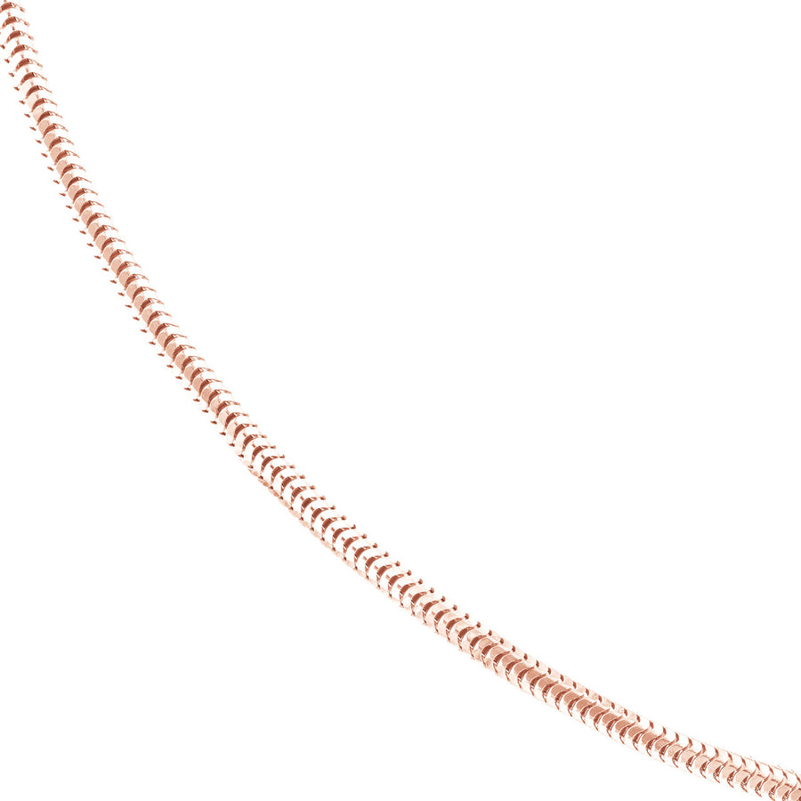 14K Solid Gold Adjustable Round Snake Chain Necklace