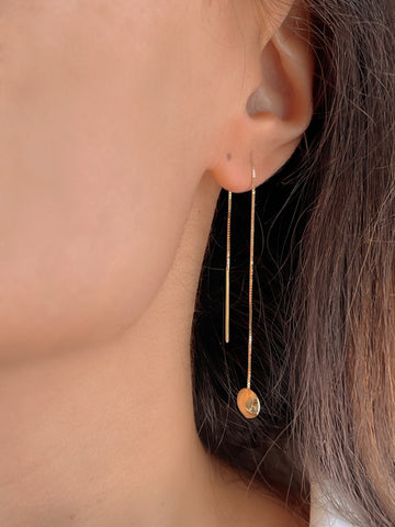 gold flat back earrings