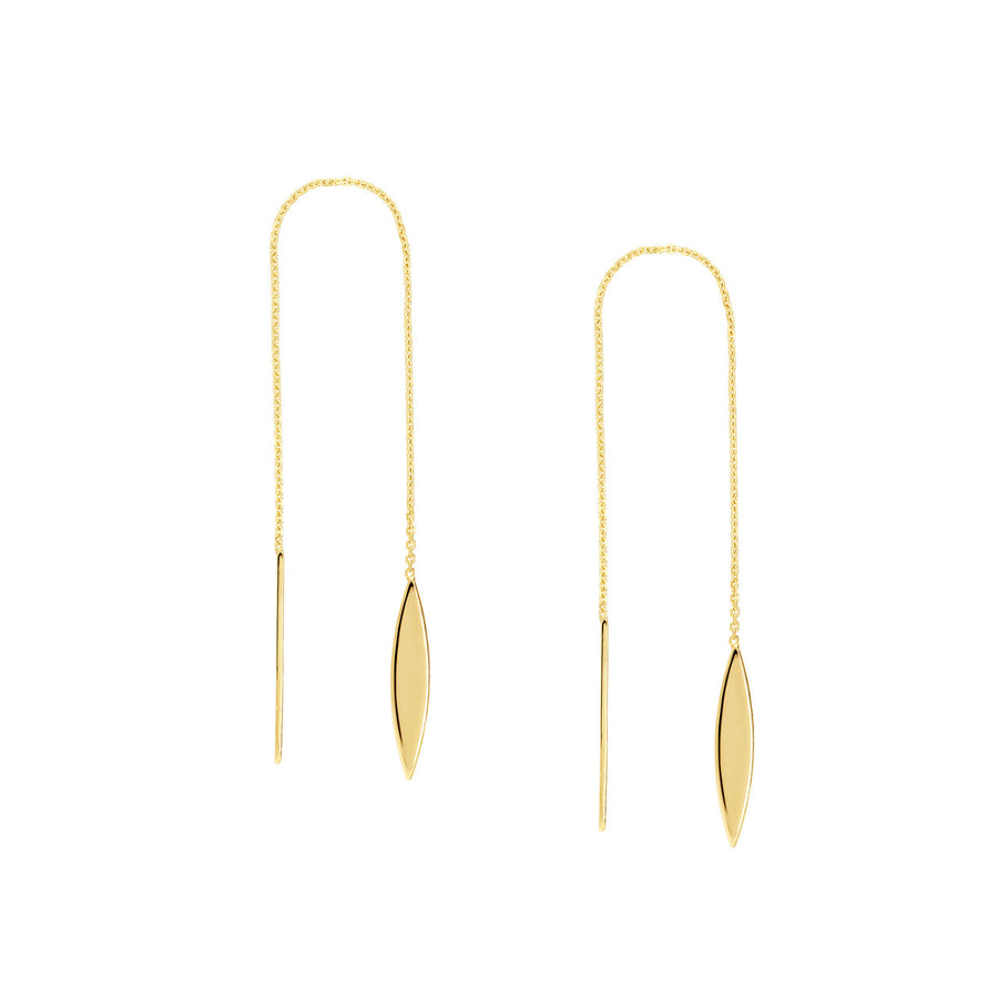 14k gold leaf earrings