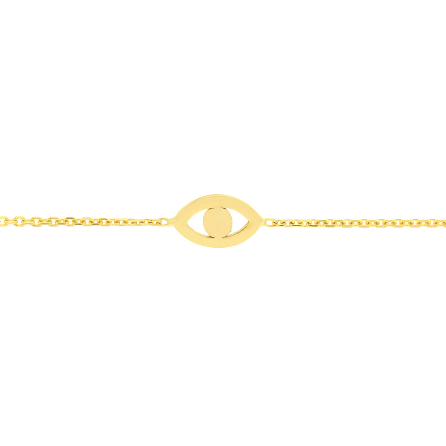 Real 14K Solid Gold Evil Eye Bracelet
