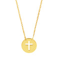 14k solid gold cross pendant