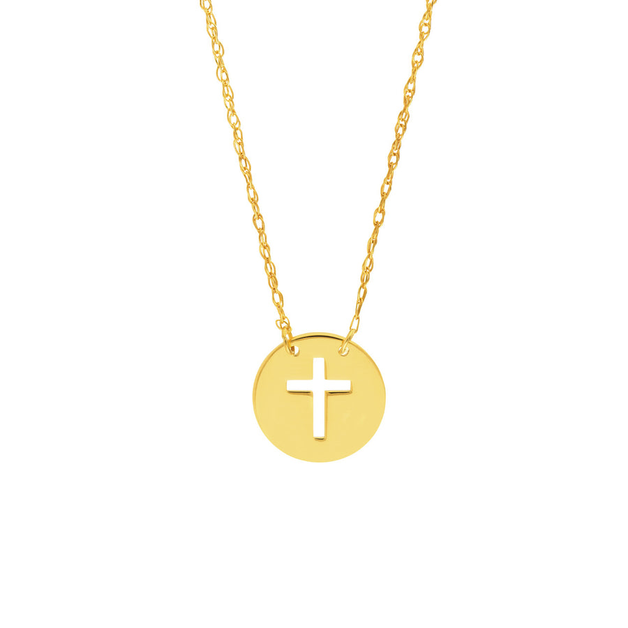14k solid gold cross pendant