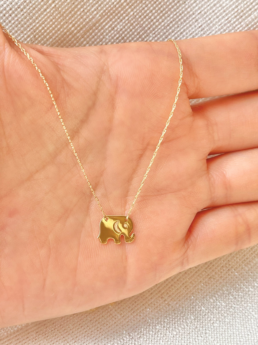 gold elephant pendant - Jewelheartcalifornia