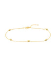 Solid 14K Real Gold Beaded Anklet