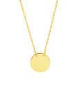 gold necklace circle pendant