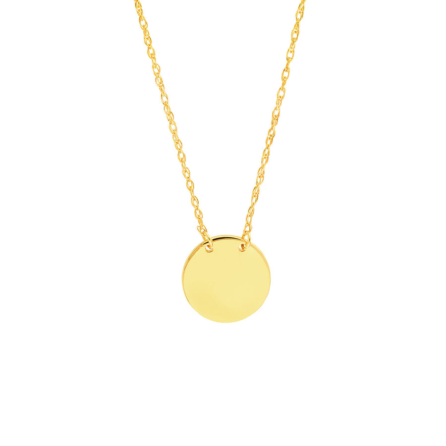 gold necklace circle pendant