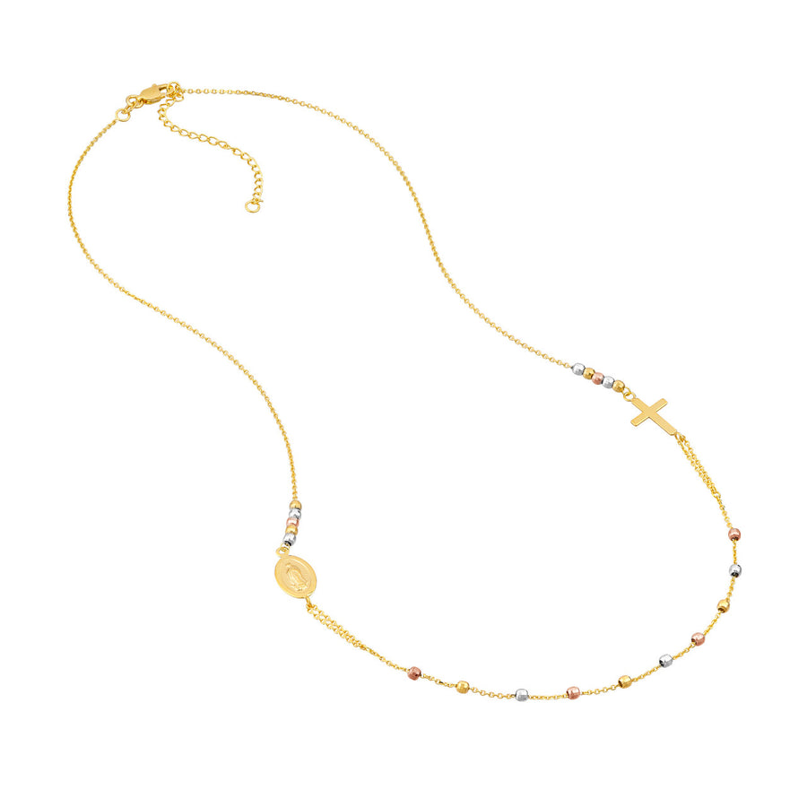 rosary necklace gold