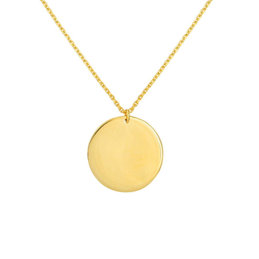 gold double disc pendant necklace