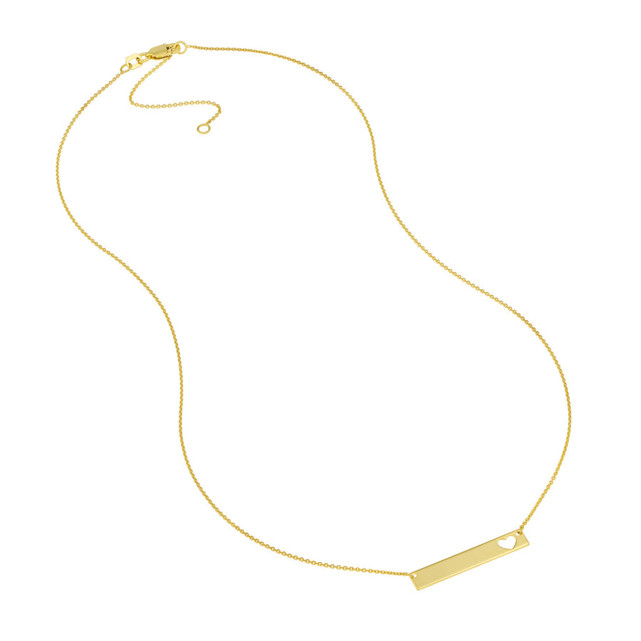 gold bar necklace engraved