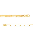 Real 14K Solid Gold Paperclip Link Chain Bracelet