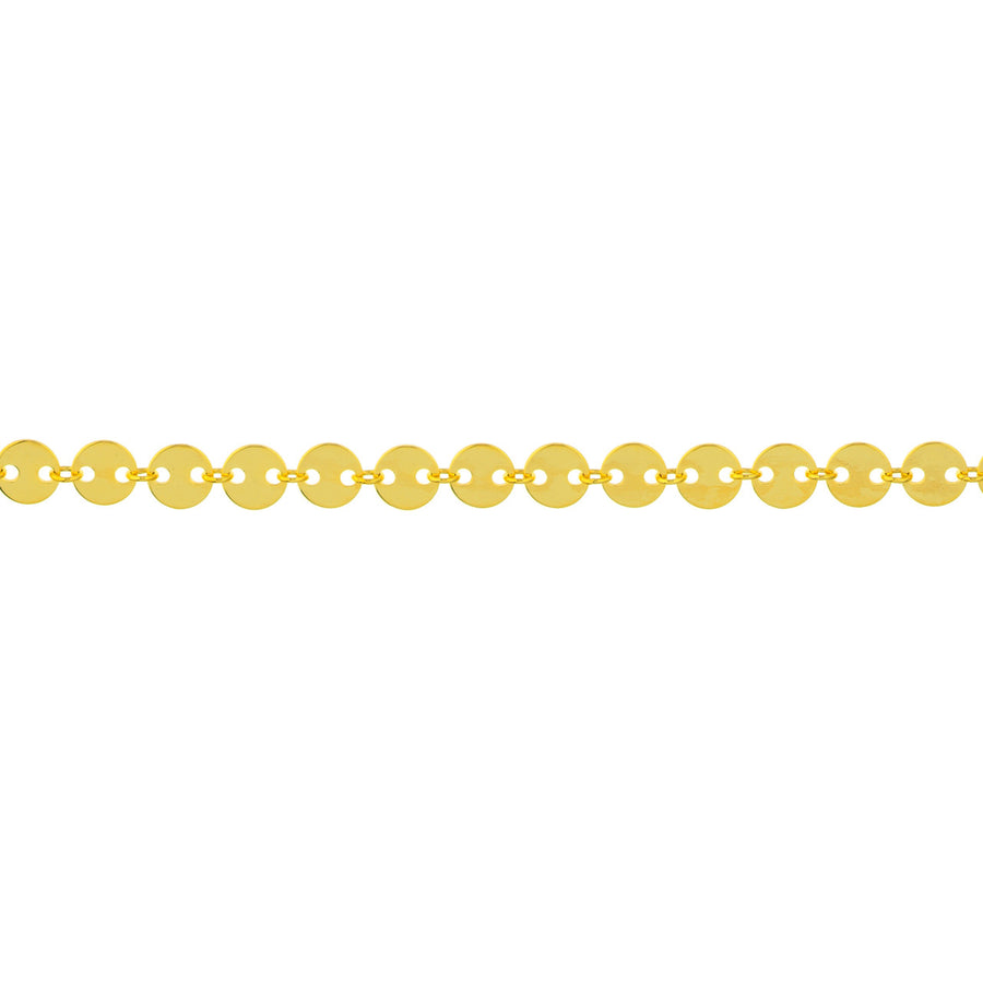 Real 14K Solid Gold Disc Chain Anklet