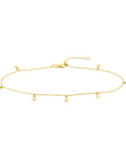 Real 14K Solid Gold Disc Charm Anklet