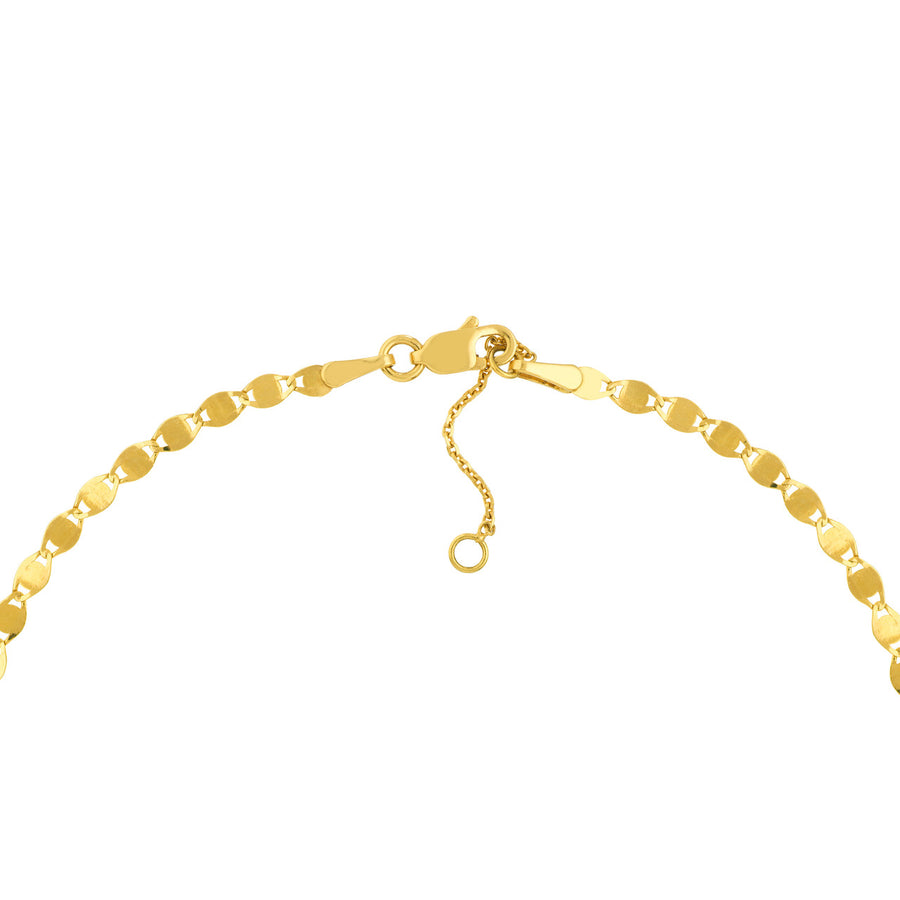 Real 14K Solid Gold Valentino Chain Anklet