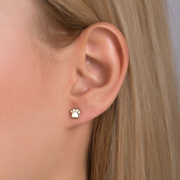 paw print stud earrings