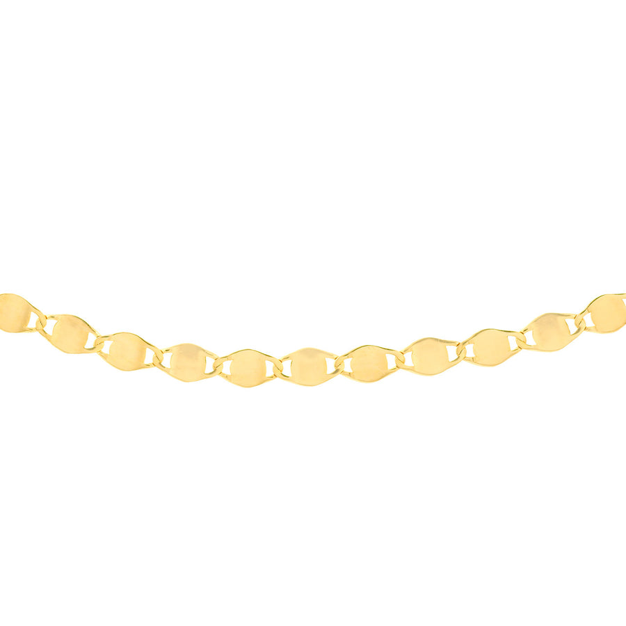 14k gold mirror chain link necklace