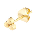 Solid 14K Real Gold Trinity Ball Stud Earrings