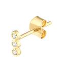 diamond bar earrings gold
