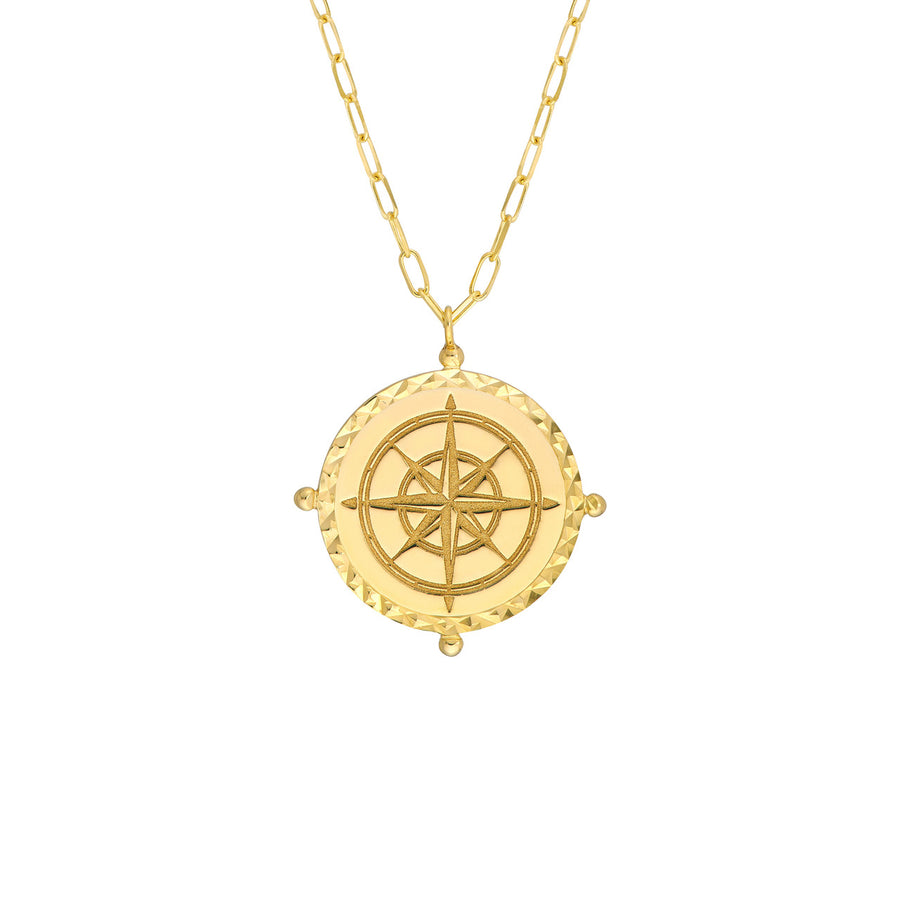 gold compass pendant