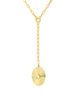 14k solid gold lariat necklace