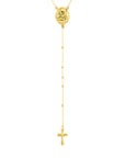 Real 14K Solid Gold Rosary Beads Necklace for sale 