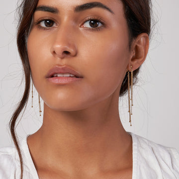 Real 14K Solid Gold Beaded Chain Earrings, 14K Gold Chain Earrings, Gold Tassel Earrings, Fringe Earrings, Chain Stud Earrings, Chain Drop Earrings, Dangle Chain Earrings, 14K Gold Earrings, Unique Earrings, 14kt Gold Earrings, Real Gold Earrings, Dainty Gold Earrings, Minimalist Earrings, Delicate Earrings For Women, Dangle Drop Earrings, Everyday Earrings. 