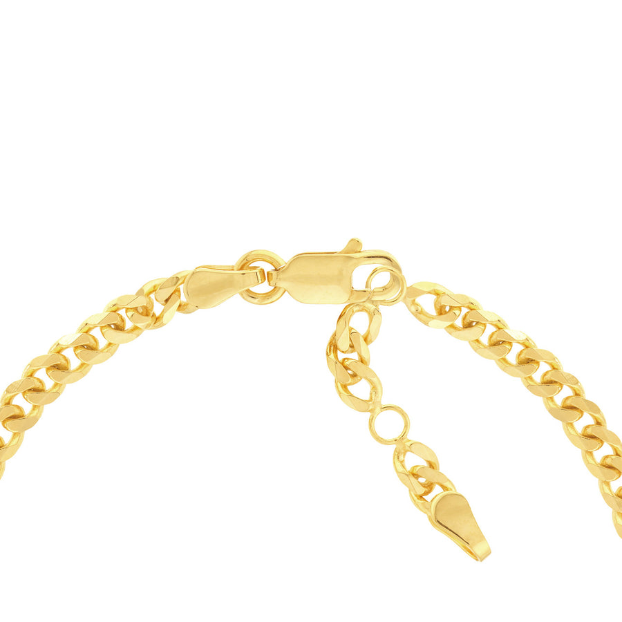 Real 14K Solid Gold ID Plate on Cuban Chain Adjustable Bracelet