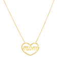 gold mom heart pendant