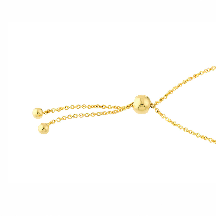Solid 14K Real Gold Beaded Cross Bracelet