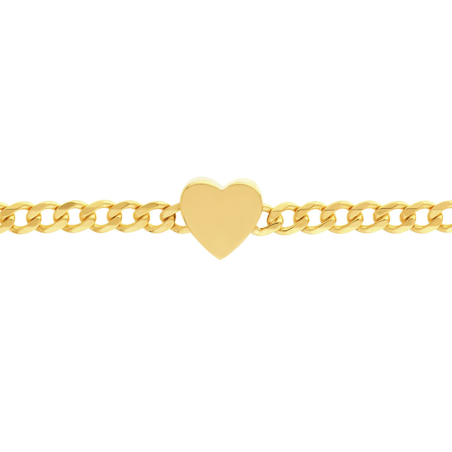 Solid 14K Real Gold Heart Bracelet