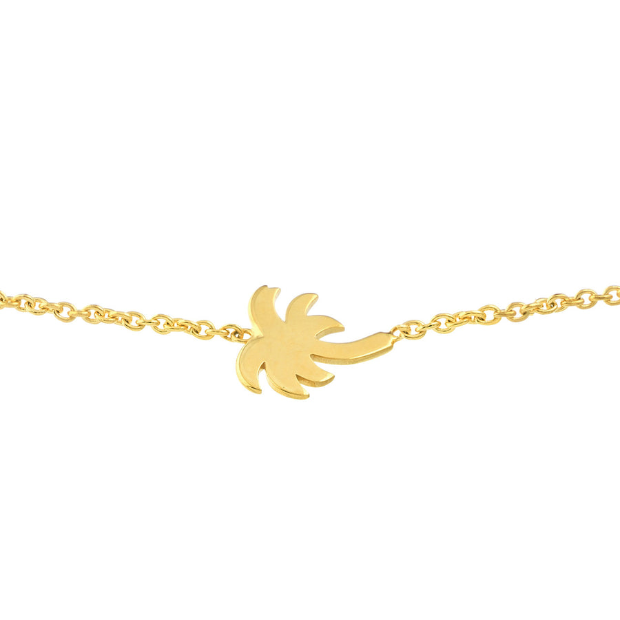 Real 14K Solid Gold Palm Tree Bracelet