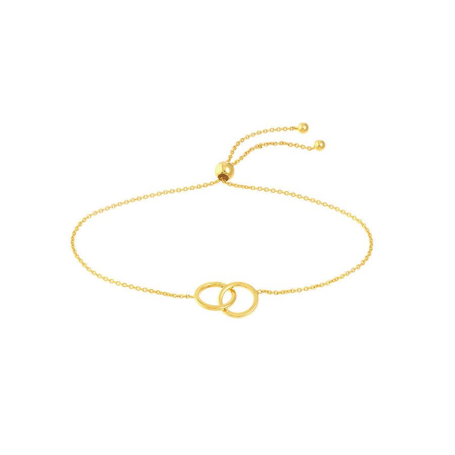 Solid 14K Real Gold Interlocking Circle Bracelet