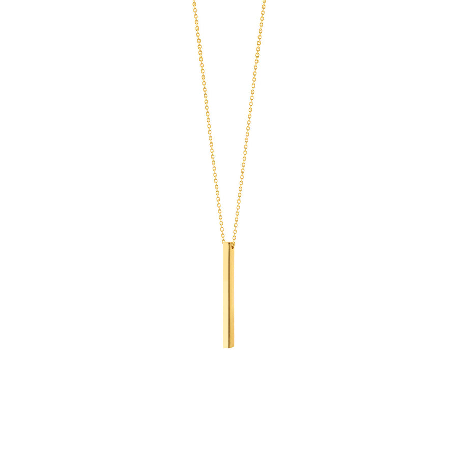 14k gold vertical bar necklace personalized