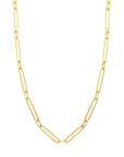solid gold paperclip chain necklace