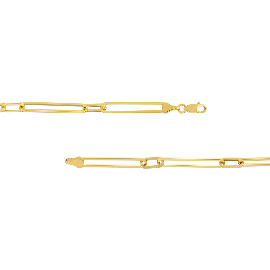 paperclip necklace gold 14k