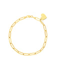 Real 14K Gold Heart Charm Bracelet