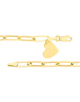 Real 14K Gold Heart Charm Bracelet