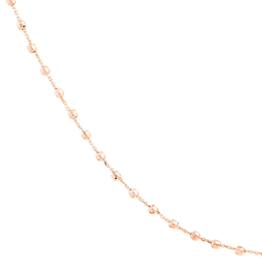 Real 14K Solid Gold Bead Chain Necklace