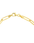 14K Real Solid Gold Diamond Paperclip Chain Bracelet